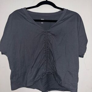 DSG Dark Gray Gathered Short Sleeve Tee